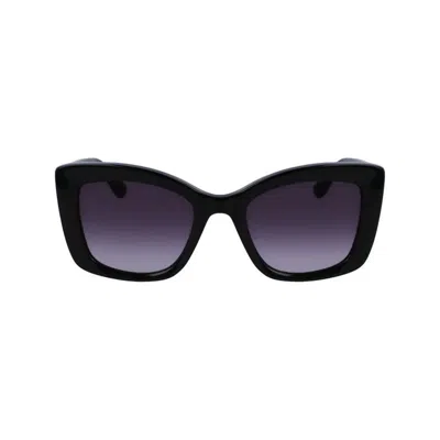 Karl Lagerfeld Black Acetate Sunglasses In Black