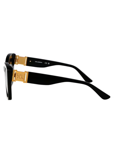 Karl Lagerfeld Black Acetate Sunglasses In Black
