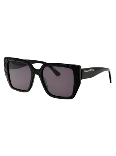 Karl Lagerfeld Black W/pattern Acetate Sunglasses