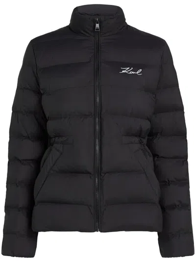 Karl Lagerfeld Lightweight Puffer Jacket In Black