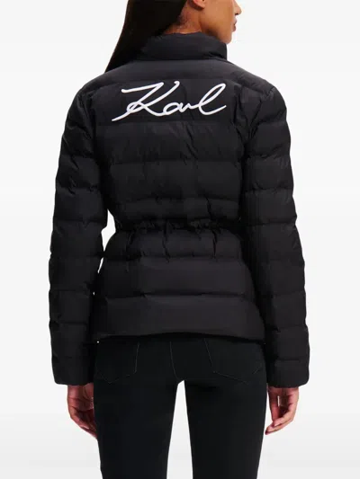 Karl Lagerfeld Lightweight Puffer Jacket In Black