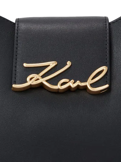 Karl Lagerfeld Signature Leather Shoulder Bag