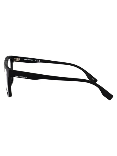 Karl Lagerfeld Matte Black Acetate Glasses In Black