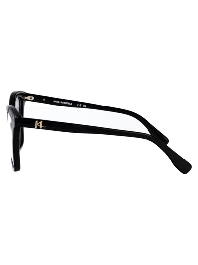Karl Lagerfeld Textured Black Acetate Glasses In Black