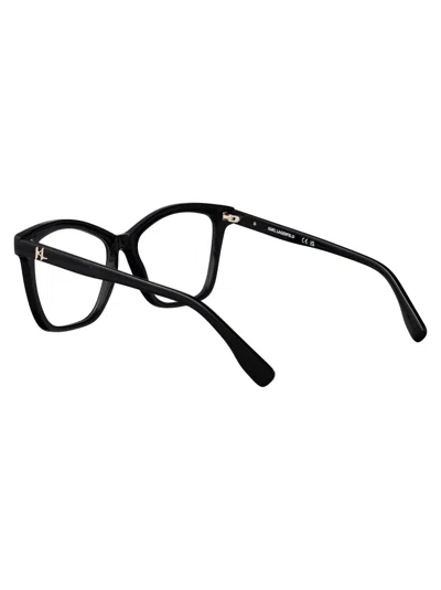 Karl Lagerfeld Textured Black Acetate Glasses In Black