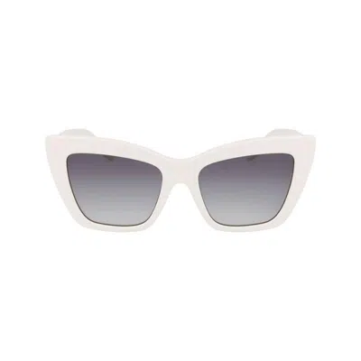 Karl Lagerfeld White Acetate Sunglasses In White