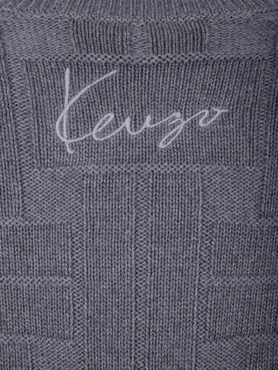 Kenzo Geometric-pattern Knitwear Sweater In Gray