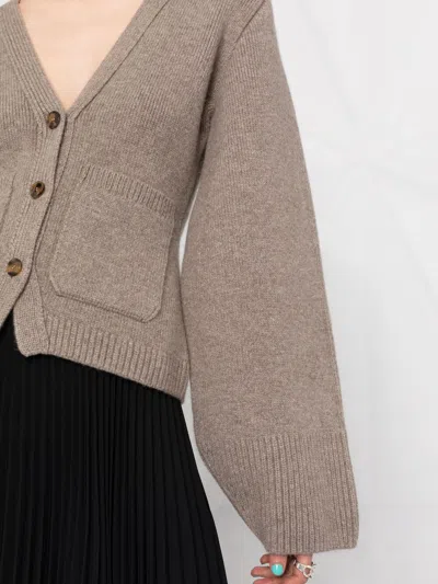 Khaite Scarlet Cashmere Cardigan In Brown
