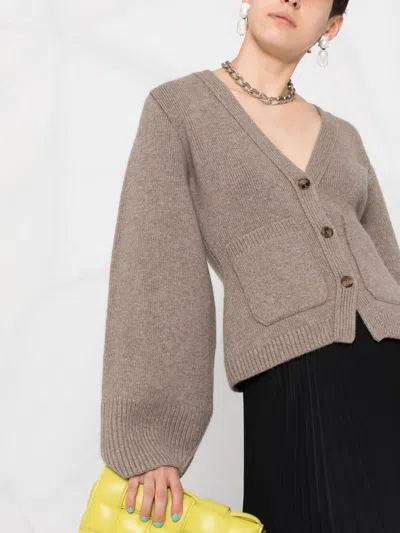 Khaite Scarlet Cashmere Cardigan In Brown