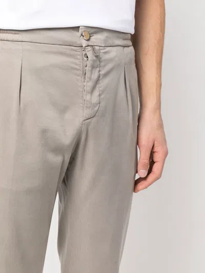 Kiton Trousers Featuring Front Pleats And Belt Loops In Neutral