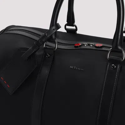 Kiton Nylon Duffle Bag With Leather Inserts