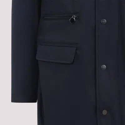 Kiton Polyester Coat With Standing Collar And Hidden Hood