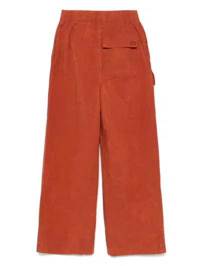Lacoste Straight-leg Trousers With Pleats In Brown