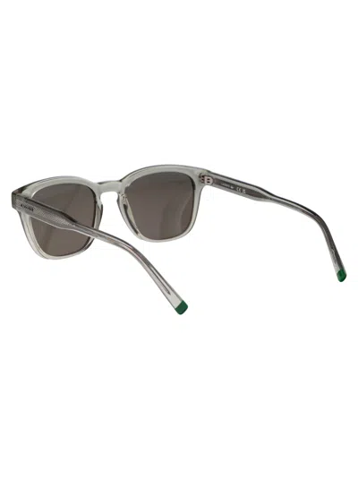Lacoste Light Grey Acetate Sunglasses In Metallic