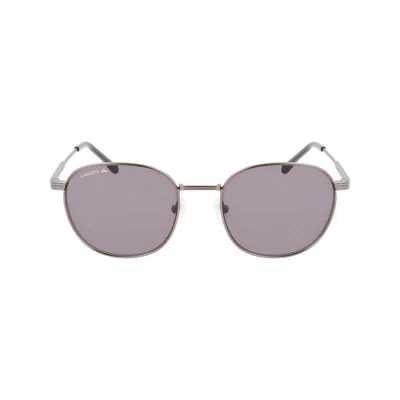 Lacoste Semimatte Dark Gunmetal Metal Sunglasses In Neutral