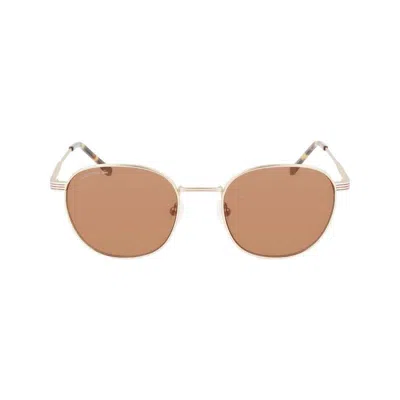 Lacoste Semimatte Gold Metal Sunglasses In Neutral