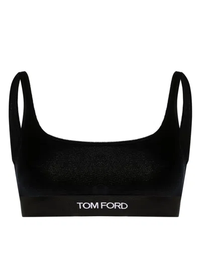 Tom Ford Velvet Bralette In Black