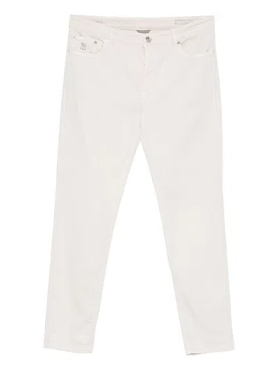 Brunello Cucinelli Cotton Trousers With Belt Loops And Five-pocket Styling In White