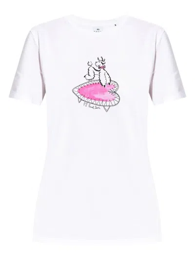 Ps By Paul Smith Ps Paul Smith Poodle Print Cotton T-shirt In White