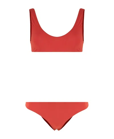 Lido Ottantauno Tie-back Bandeau Bikini In Red