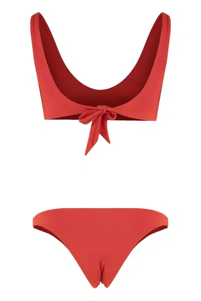 Lido Ottantauno Tie-back Bandeau Bikini In Red