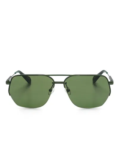 Linda Farrow X Jacquemus Les Lunettes Aviador Sunglasses In Green