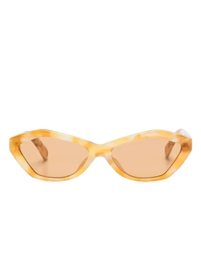 Linda Farrow X Jacquemus Les Lunettes Bambino Meta Sunglasses In Neutral