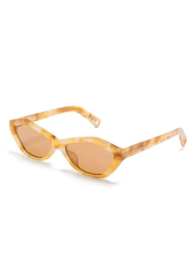 Linda Farrow X Jacquemus Les Lunettes Bambino Meta Sunglasses In Neutral