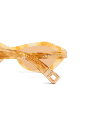 Linda Farrow X Jacquemus Les Lunettes Bambino Meta Sunglasses In Neutral