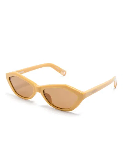 Linda Farrow X Jacquemus Les Lunettes Bambino Meta Sunglasses In Neutral