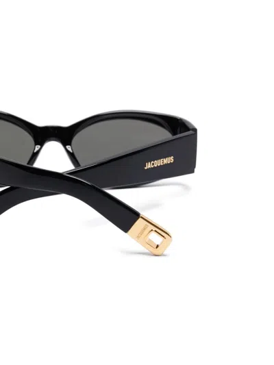 Linda Farrow X Jacquemus Les Lunettes Ovalo Sunglasses In Black