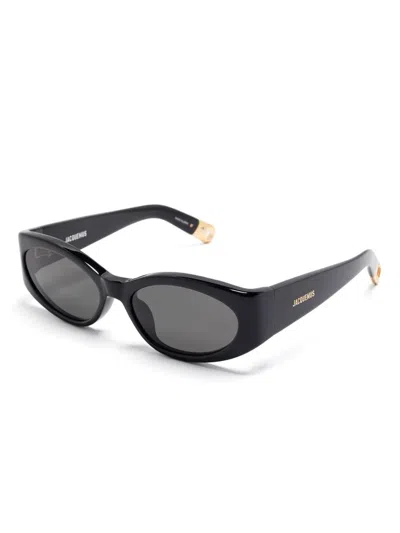 Linda Farrow X Jacquemus Les Lunettes Ovalo Sunglasses In Black