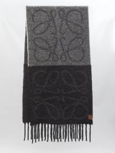 Loewe Anagram Scarf Scarves And Foulards Beige In Gray
