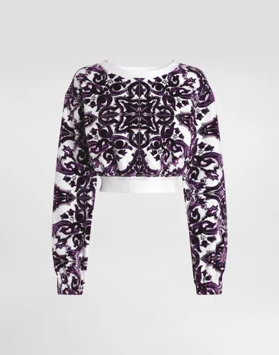 Dolce & Gabbana Jacquard Chenille Sweatshirt In Multi