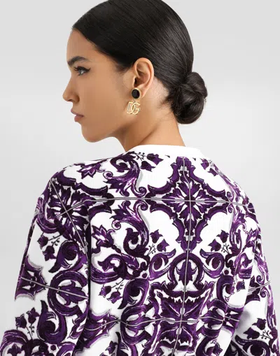 Dolce & Gabbana Jacquard Chenille Sweatshirt In Multi