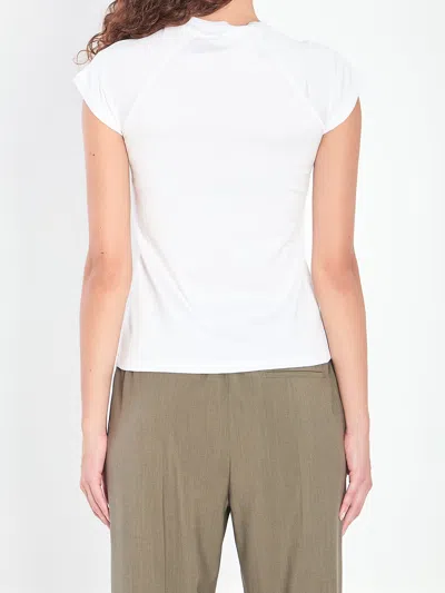 Loewe White Cotton-blend T-shirt With Anagram Logo Women In White