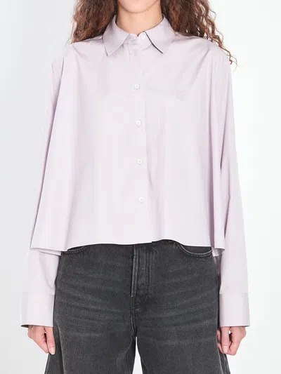 Loewe Anagram Trapeze Cropped Shirt In Purple
