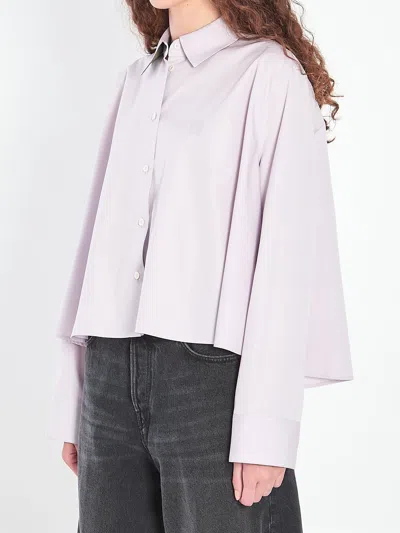 Loewe Anagram Trapeze Cropped Shirt In Purple