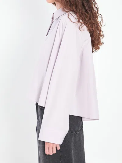 Loewe Anagram Trapeze Cropped Shirt In Purple
