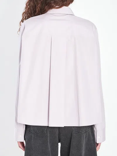 Loewe Anagram Trapeze Cropped Shirt In Purple