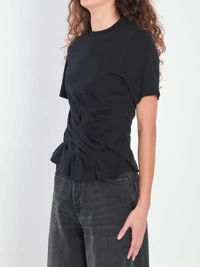 Loewe Draped Short-sleeve T-shirt In Black