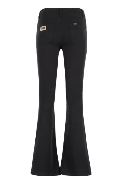 Lois Raval-16 Flared Trousers In Black