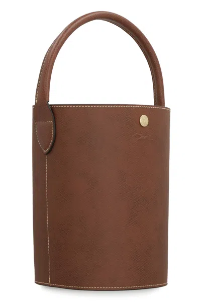 Longchamp S Épure Brown Bucket Bag