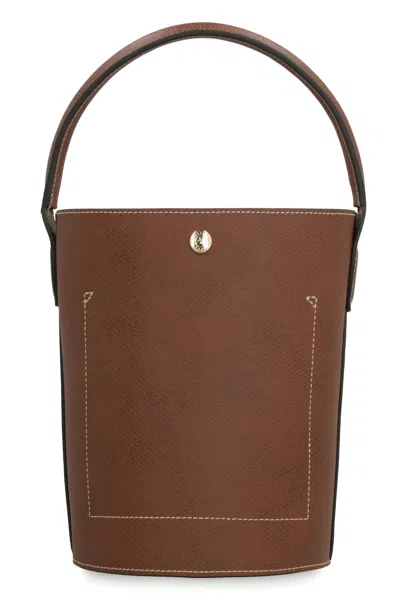 Longchamp S Épure Brown Bucket Bag