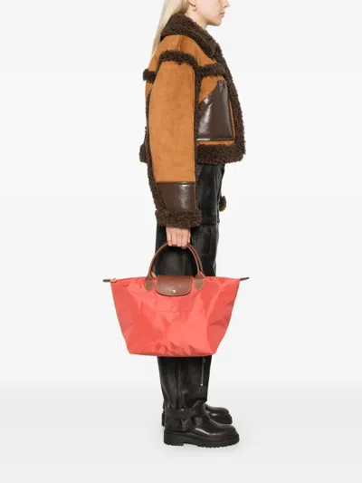 Longchamp Tomato Coloured Le Pliage Original M Bag
