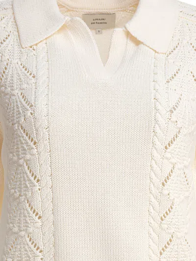 Loulou De Saison Shell Cotton Polo Sweater In Neutral