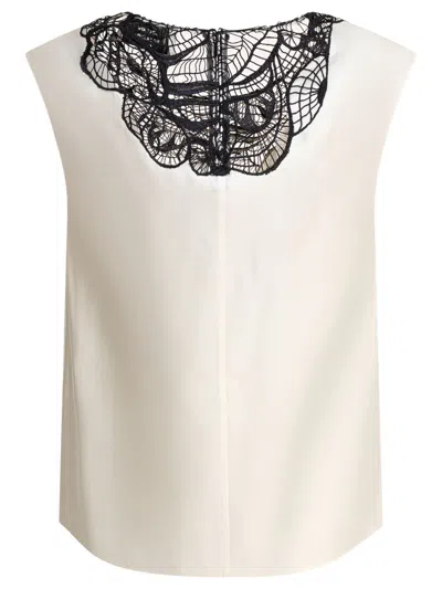 Loulou De Saison Sleeveless White Silk Top In Gray