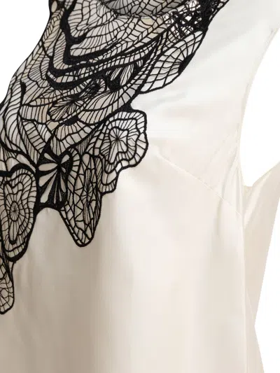 Loulou De Saison Sleeveless White Silk Top In Gray