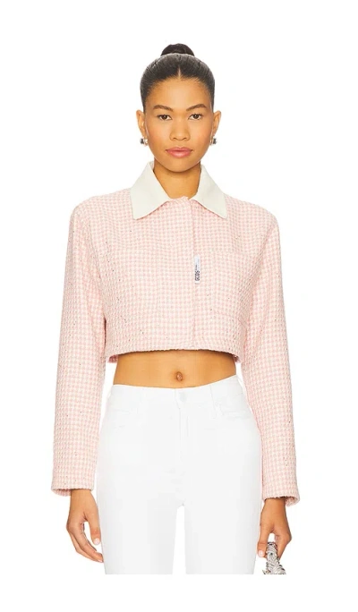 Gcds Tweed Crop Jacket In Pink