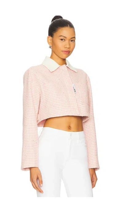 Gcds Tweed Crop Jacket In Pink